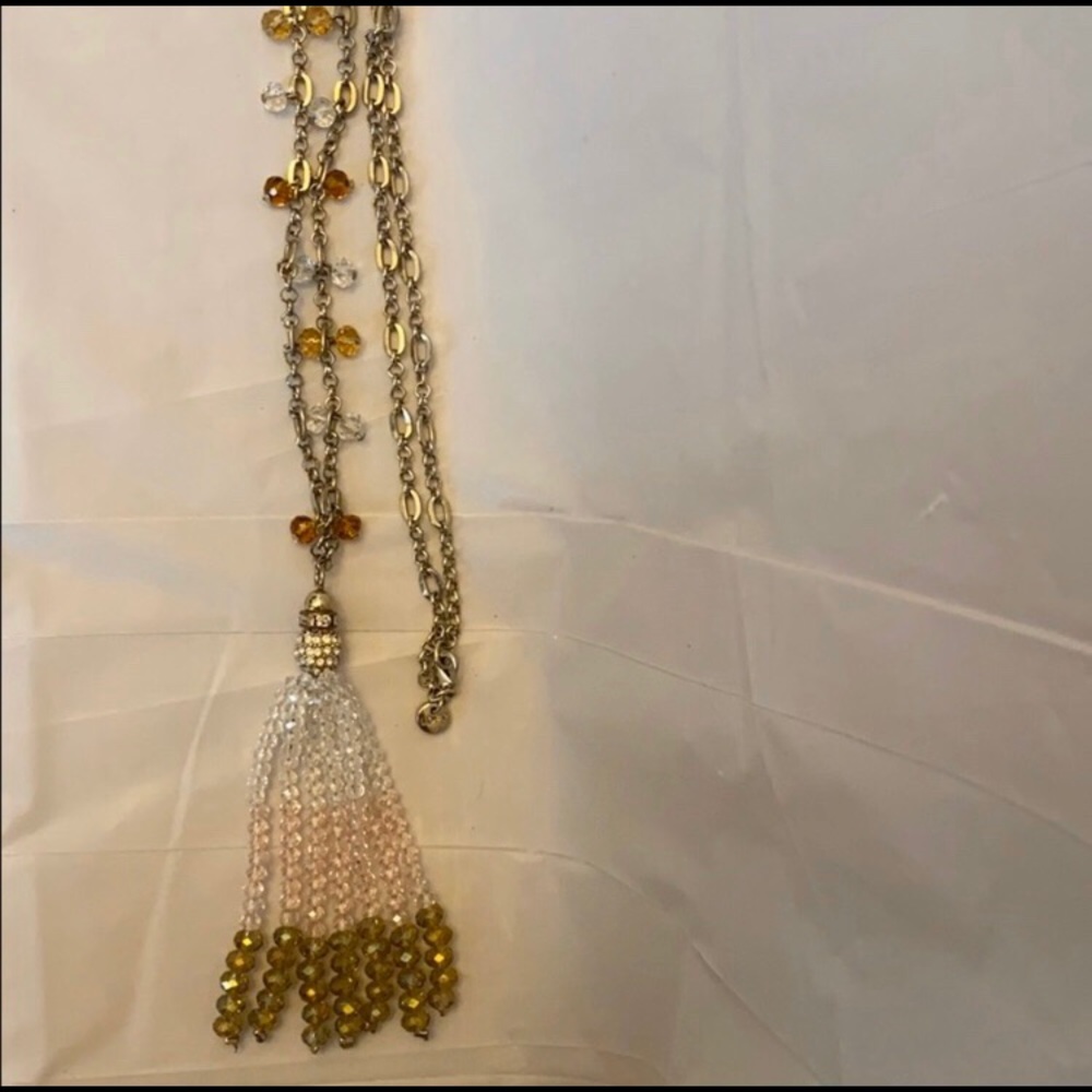 LOFT Long Tassel Gold Necklace